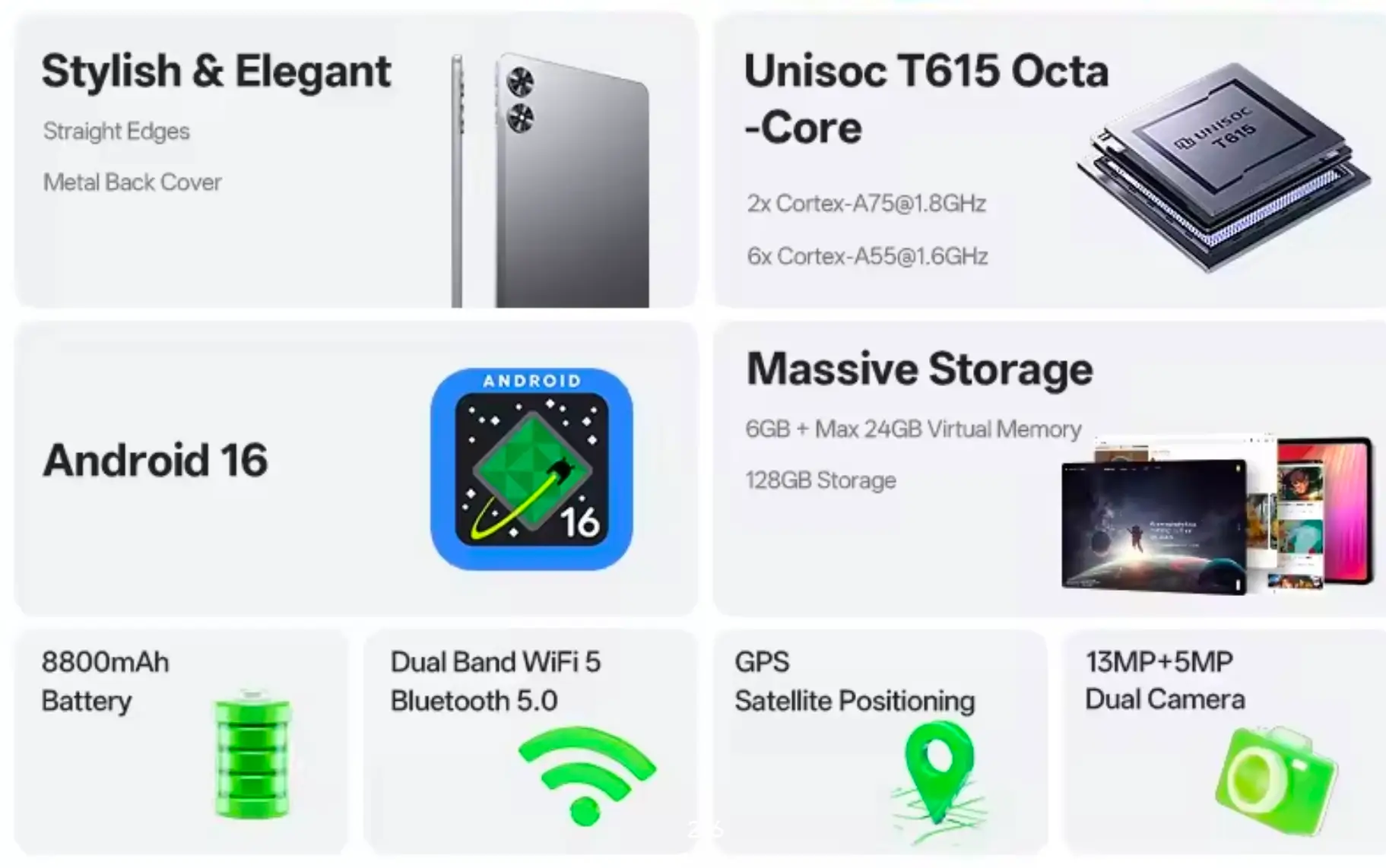 SVITOO tablet-T615 Octa-Core Processor